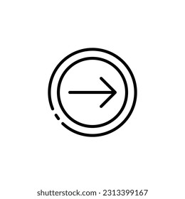 Right. Different styles, color, button to the right. Vector icon.