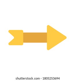 flecha de dirección derecha diseño de icono de estilo plano de avance de web y tema de infografía Ilustración vectorial
