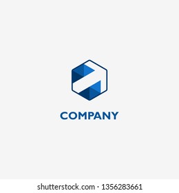 THE RIGHT UP DIRECTION ARROW HEXAGON TECHNOLOGY COMPANY LOGO ICON SIGN SYMBOL VECTOR EPS 10