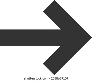 Right direction arrow icon with flat style. Isolated vector right direction arrow icon image, simple style.