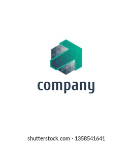 the right up direction arrow logo icon symbol hexagon vector eps 10