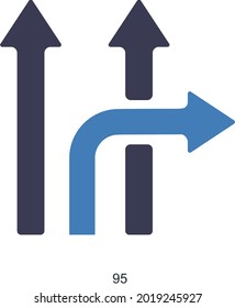 Up and Right Direction or  Arrows Icon Concept