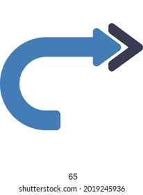 Concepto de icono de dirección o flechas a la derecha