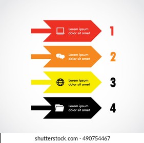 Right direction banner of infographics business elements template.