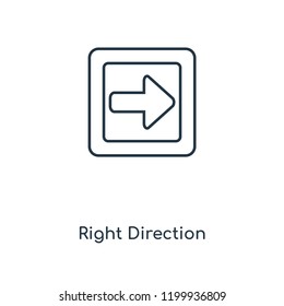 Right Direction concept line icon. Linear Right Direction concept outline symbol design. This simple element illustration can be used for web and mobile UI/UX.