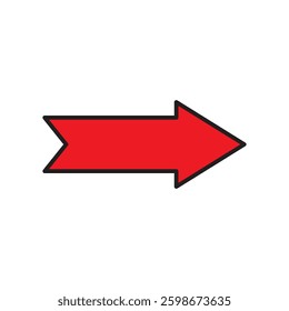 the right direction icon is red on a white background