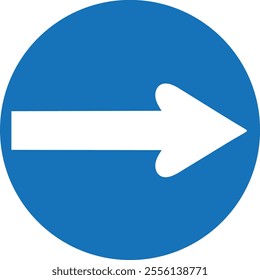 Right Direction Mandatory Traffic Sign Icon