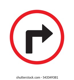 right direction sign isolated vector