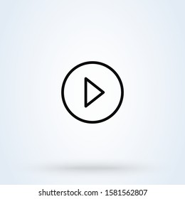 right direction sign. outline Simple vector modern icon design illustration.