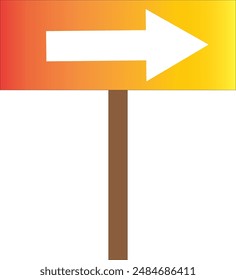 right direction sign, white background