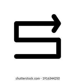 Right directional arrow icon simple outline style for website and application project