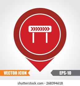  Right Diversion Icon On Map Pointer. Eps.-10.