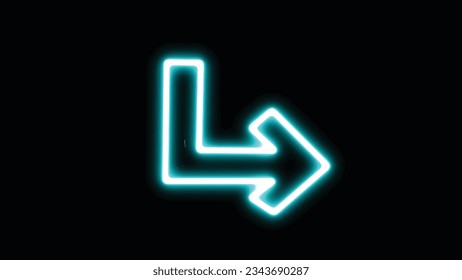 Right down arrow in corner Roadway direction sign form of a black line. Navigational idea. Image in vector format. A stock photo.