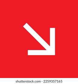 Rechts nach unten Pfeilsymbol, gemeinsame Grafikressourcen, Vektorgrafik.
