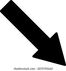 Right down arrow icon with flat style. Isolated vector right down arrow icon image on a white background.
