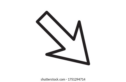 Right down arrow icon vector illustration.