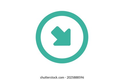 Right down arrow icon vector illustration.