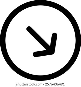 Right Down Icon in Line Style