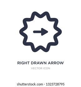 right drawn arrow icon on white background. Simple element illustration from UI concept. right drawn arrow sign icon symbol design.