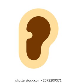 right ear colorful flat style icon