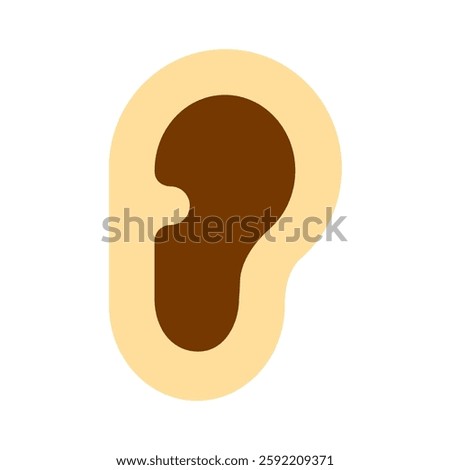 right ear colorful flat style icon