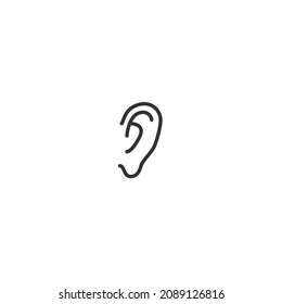 icono de línea de la oreja derecha, símbolo del vector de contorno, icono perfecto de píxel