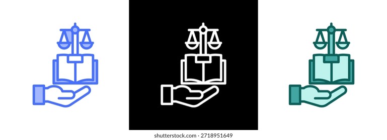 Icono de derecho a la Educación triple Ilustración vectorial