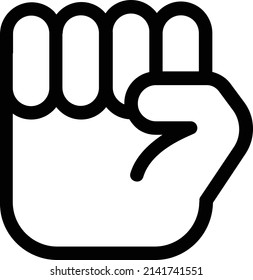 Right Fist Icon, Hand Gestures And Symbol Isolated On White Background.