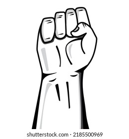A right fist pump vector illustration design isolated on a white square background 