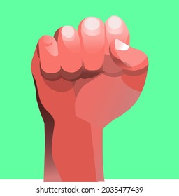 A Right Fist Vector: The symbol of movement, freedom, enthusiasm, and determination, union, etc