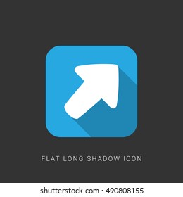 Up Right Flat blue long shadow Icon / Logo Design