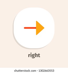 Right flat vector icon for web and mobile applications