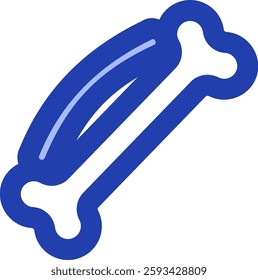 right foot bone blue style icon design