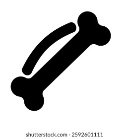 right foot bone glyph black style icon