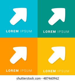 Up Right Four Color Material Designed Icon / Logo