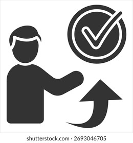 Right Glyph Icon Vector Illustration
