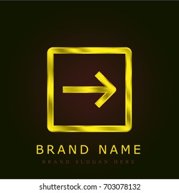 Right golden metallic logo