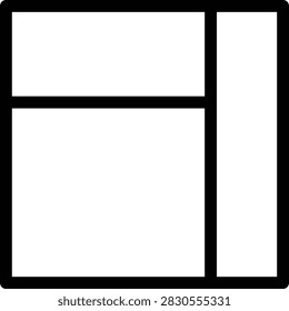 Right Grid Outline Icon, Sidebar Layout UI
