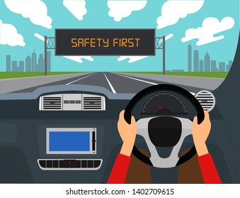 Right hand drive car vector illustration.