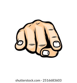 right hand front view metal symbol vector illustration