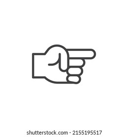 Icono de la línea de gestos a la derecha. signo de estilo lineal para concepto móvil y diseño web. Icono del vector de contorno derecho señalando el dedo. Símbolo, ilustración del logotipo. Gráficos vectoriales