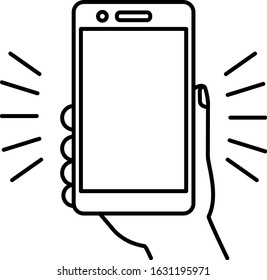 Right hand holding a smartphone
