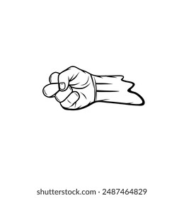 Rechts Mittelknöchellocher Schwarz-Weiß Line Art Vektorgrafik