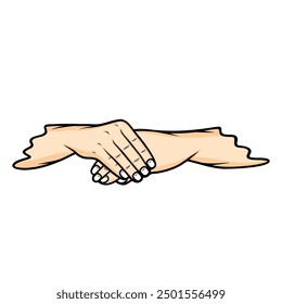 right hand over left hand front view pose photo vector illustration