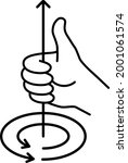 Right Hand Screw Rule icon , vector