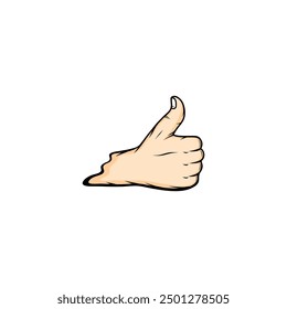 right hand thumbs up to the front showing the back of the hand vector illustration