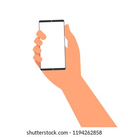 right hand use mobile phone flat design