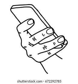 Drawn Hand Holding Phone Reference - img-sycamore