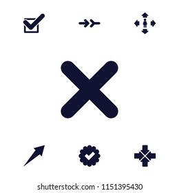 Right icon. collection of 7 right filled icons such as man move, tick, cross, arrow. editable right icons for web and mobile.