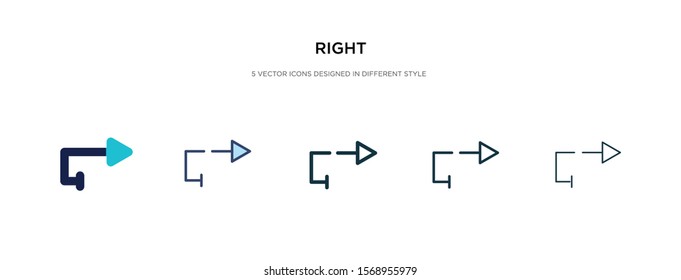 right icon in different style vector illustration. two colored and black right vector icons designed in filled, outline, line and stroke style can be used for web, mobile, ui